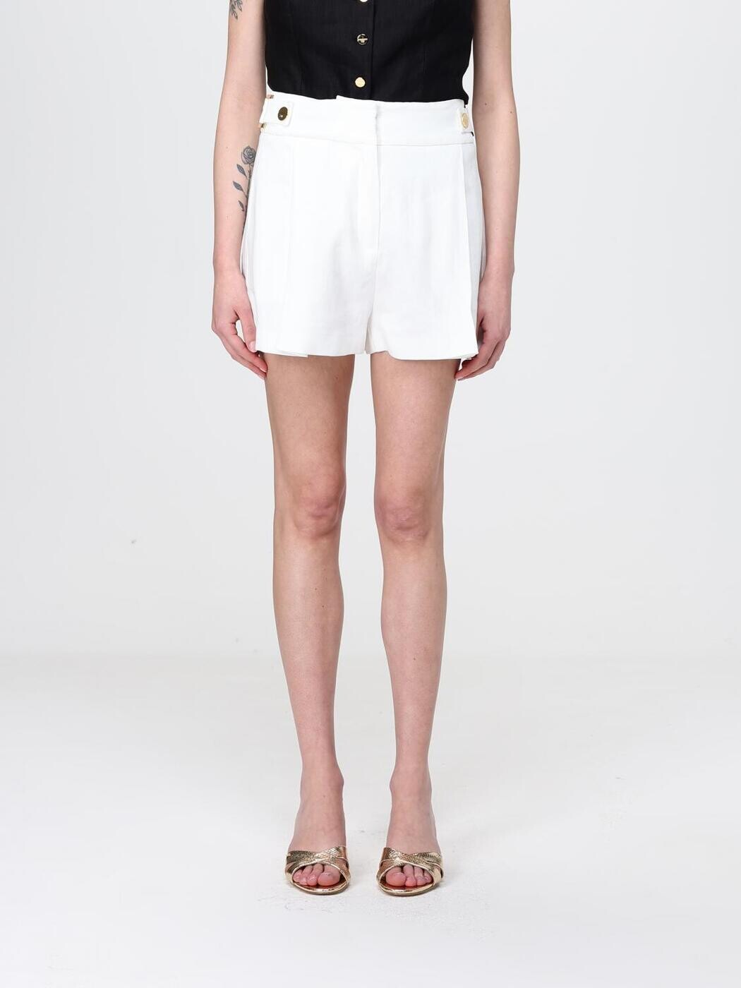 エリザベッタ フランキ ELISABETTA FRANCHI デニムショーツ ショーツ レディース Denim shorts SH01162E2 Ivory 関税 送料無料 2026SS gi｜BRANDSHOP「il Tesoro」