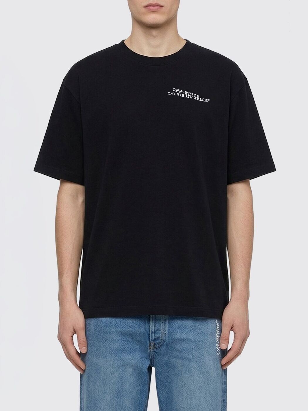 象牙色 OFF WHITE プルオーバー メンズ 黒いこと T-shirts 44MAA120S26J00K001 関税 貨物輸送無料 2026SS gi