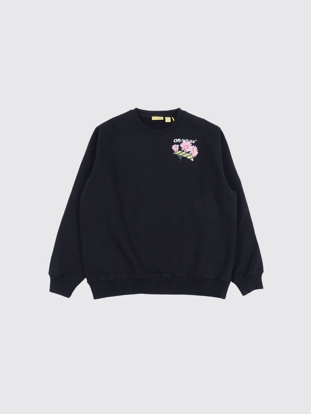 オフ 白いこと OFF-WHITE クルーネックジャンパー 編み物御召しもの ボーイズ 黒いこと Crew neck jumpers OGBA001S26FLE003 Black 関税 貨物輸送無料 2026SS gi