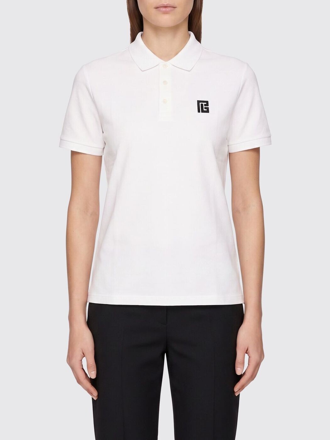 バルマン BALMAIN スポーツシャツ レディース 白いこと Polo GH1GB085BC87 関税 貨物輸送無料 2026SS gi