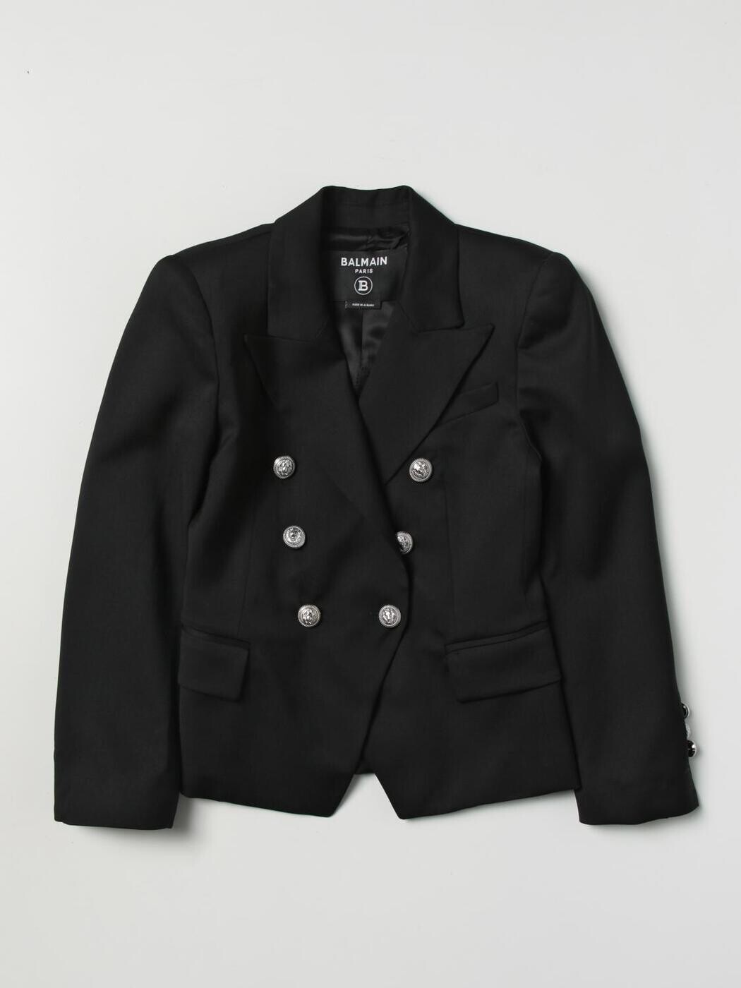 バルマン BALMAIN バイカージャケット 上衣 ガールズ 黒いこと Biker jackets BS2A24I0089 関税 貨物輸送無料 2025AW gi
