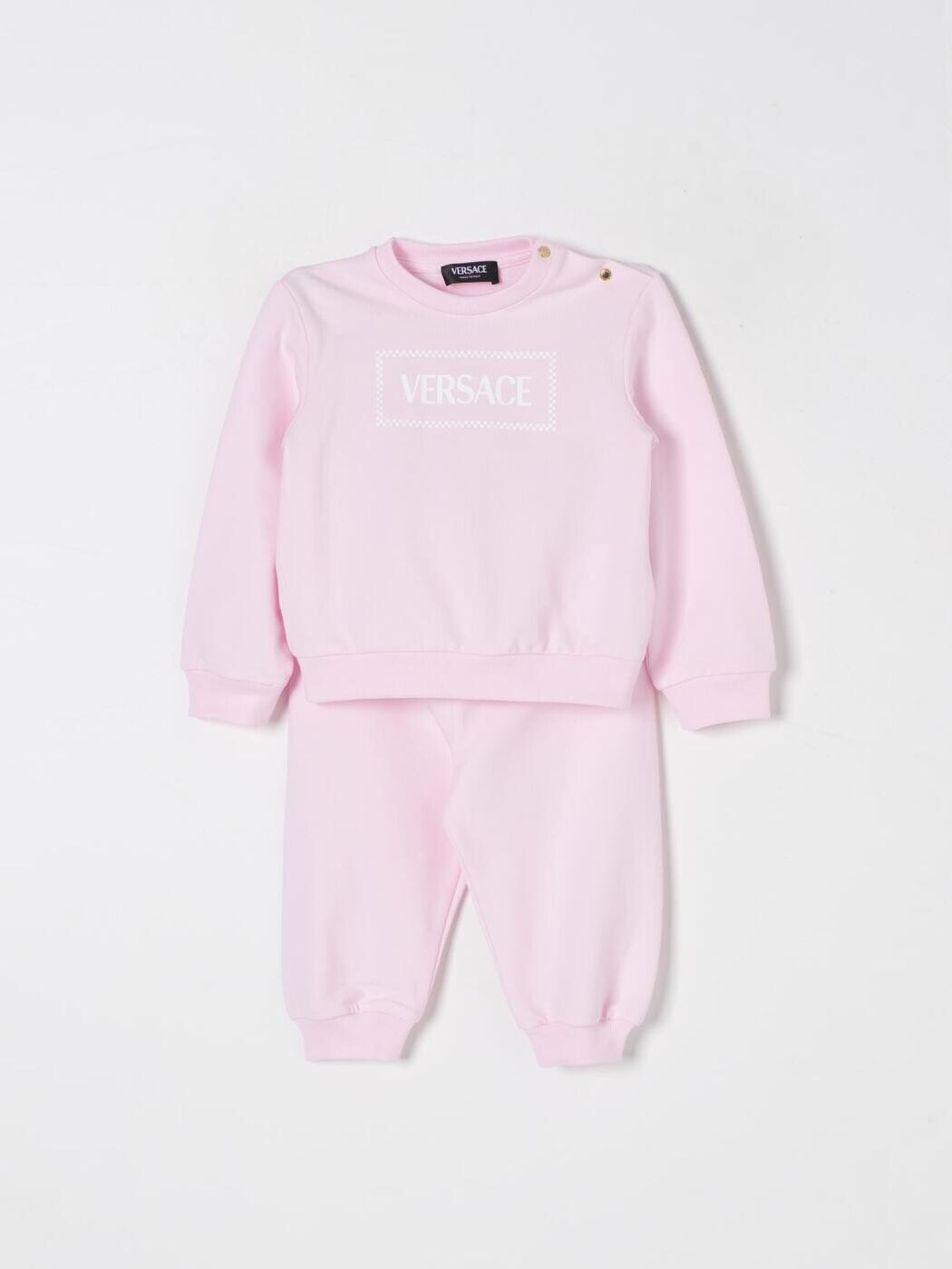 ヴェルサーチェ VERSACE パジャマ セットアップ ガールズ さくら色 Nightwear 10003081A11220 関税 貨物輸送無料 2025AW gi