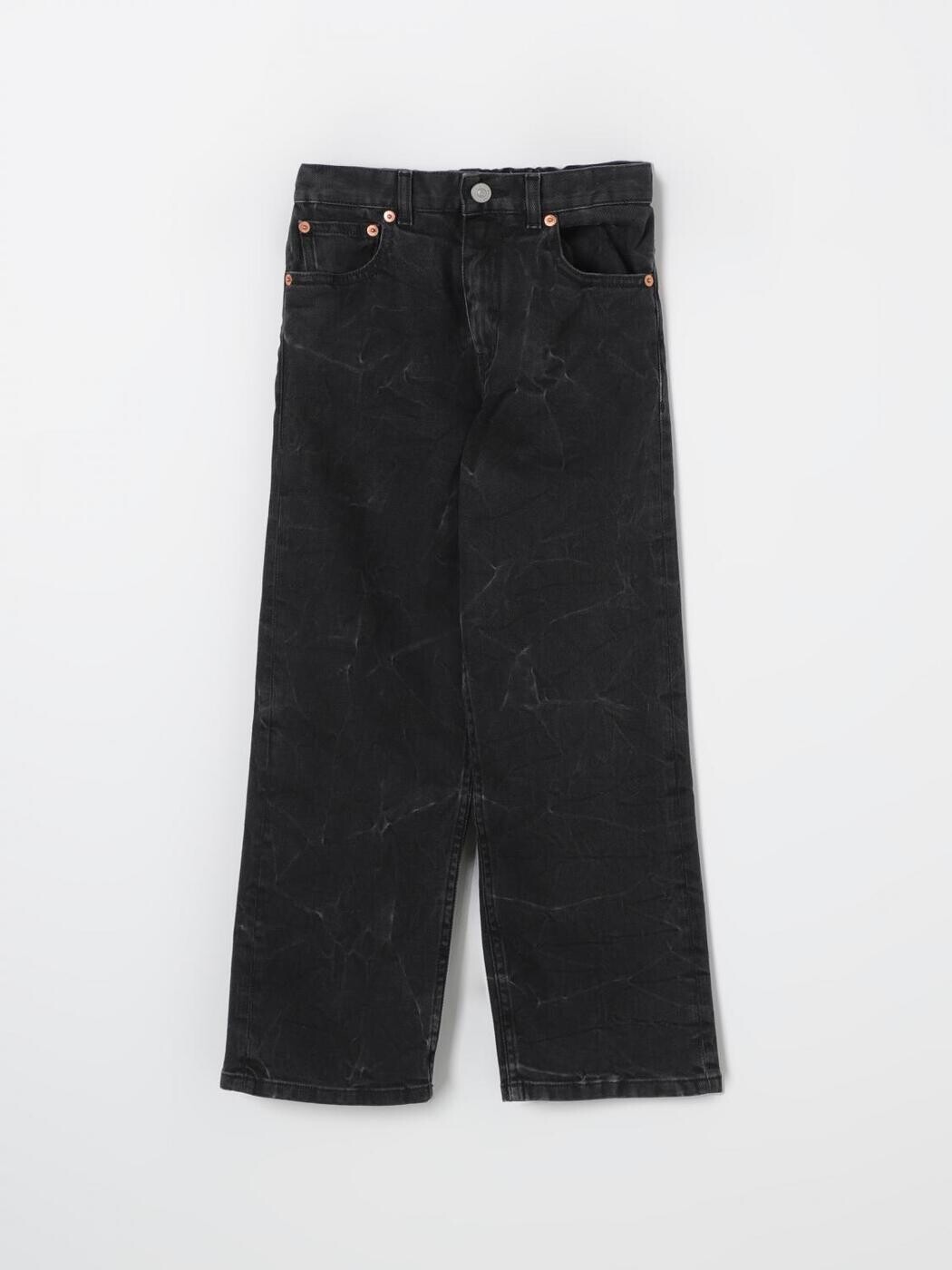 エムエムシックス 住み家 マルジェラ MM6 MAISON MARGIELA レギュラーフィットジーンズ ジーンズ ボーイズ 黒いこと Regular fit jeans M60633MM03F 関税 貨物輸送無料 2025AW gi