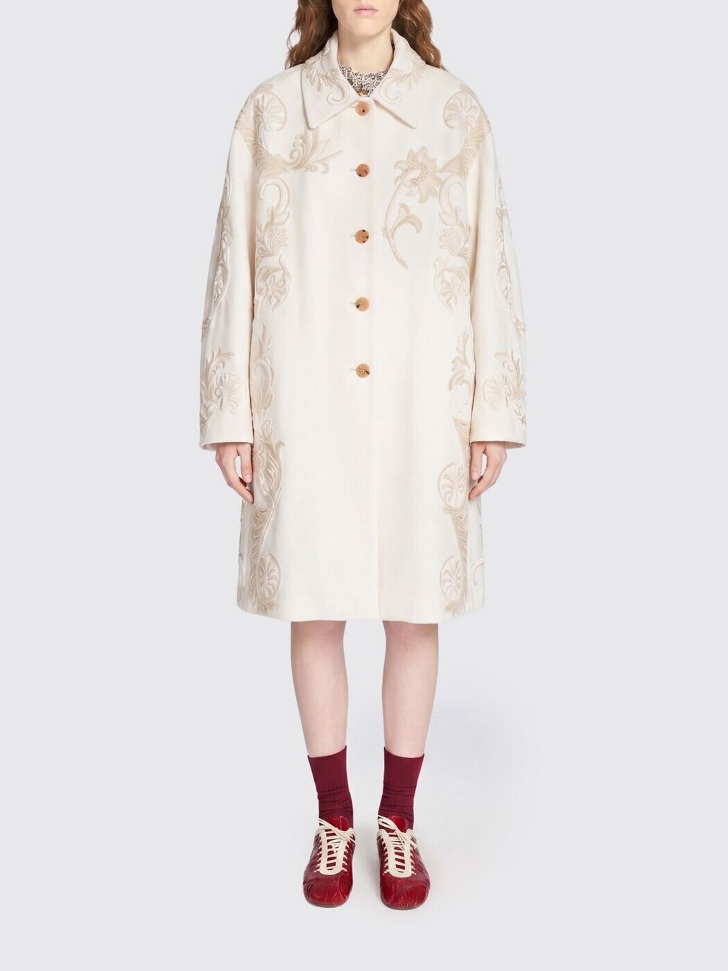 ド木鼠 キャラバン ノッテン DRIES VAN NOTEN トレンチコート 厚地の外套 レディース 白いこと Coats and trench coats 2610102843399 関税 貨物輸送無料 2026SS gi