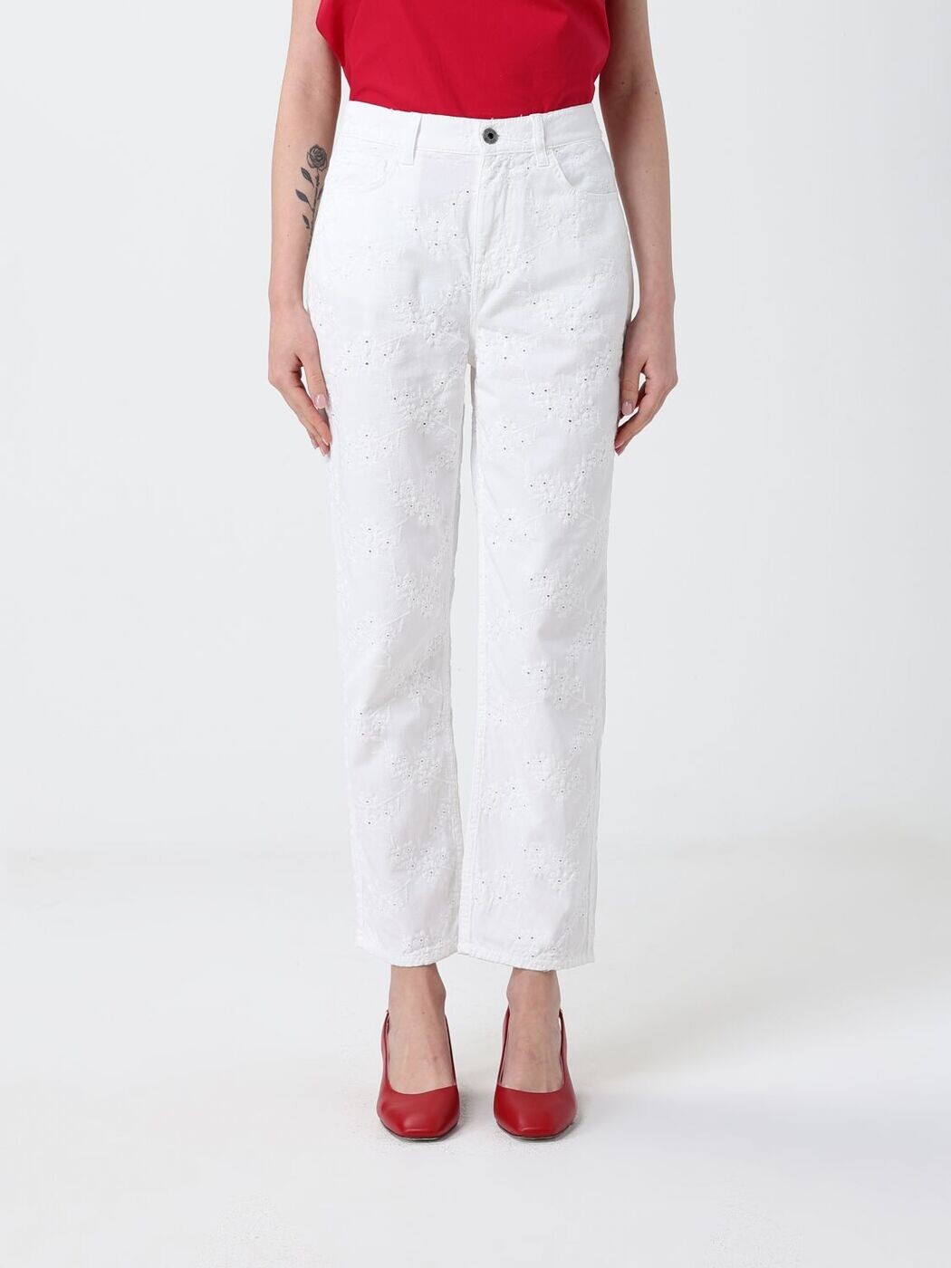 リュー ジョー LIU JO ズボン ズボン下 レディース 白いこと Trousers WA6273T447A 関税 貨物輸送無料 2026SS gi