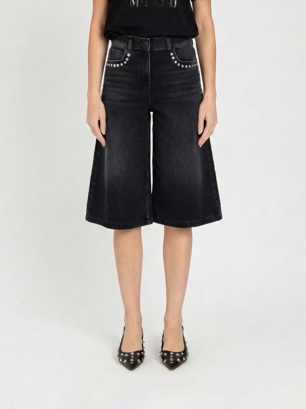 アティチュード ツイン仕掛ける ACTITUDE TWINSET ジーンズさる股引き さる股引き レディース 黒いこと Denim shorts 261AP2263 関税 貨物輸送無料 2026SS gi