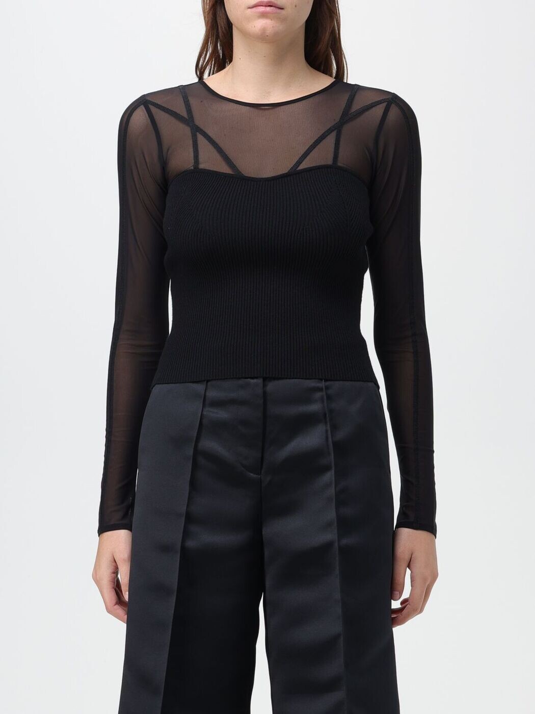 アティチュード ツイン仕かける ACTITUDE TWINSET ティーシャツ トップス レディース 黒いこと T-shirts and tops 232AP3061 関税 貨物輸送無料 2025AW gi トップス-Tシャツ・カットソー