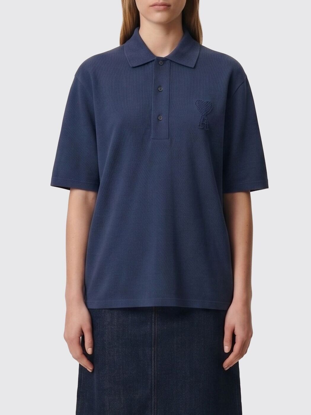 意中の女 パリス AMI PARIS スポーツシャツ レディース 青碧 Polo UPL428DJE0221A 関税 貨物輸送無料 2026SS gi