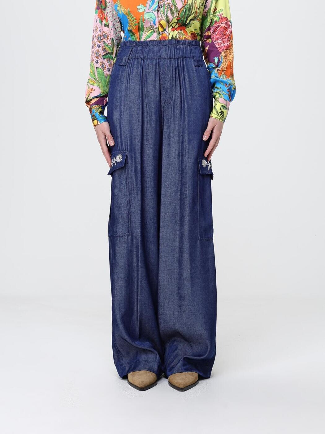 リュー ジョー LIU JO ズボン ズボン下 レディース 青み Trousers UA6290D4894 関税 貨物輸送無料 2026SS gi