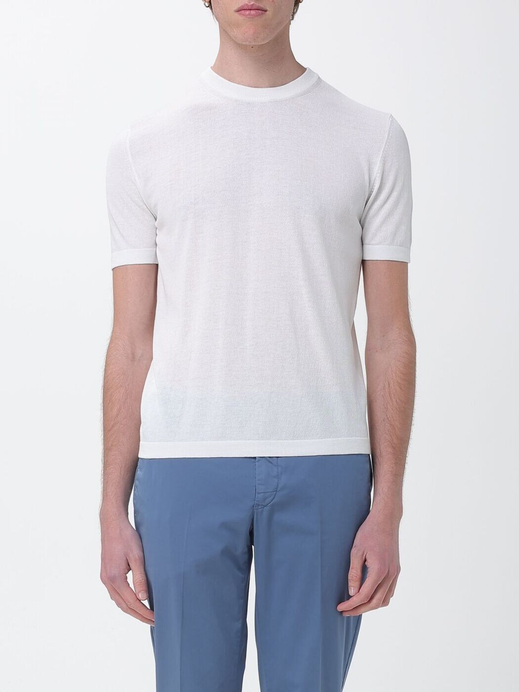 ブルックス活動の領域 BROOKSFIELD プルオーバー 編み物御召しもの メンズ 白いこと Knitwear 203C.A009 White 関税 貨物輸送無料 2026SS gi