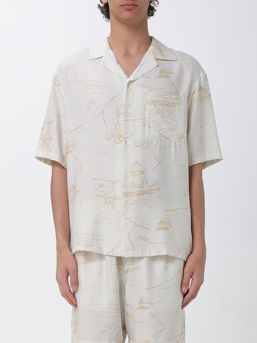 メゾン キツネ MAISON KITSUNE シャツ メンズ Shirts QM00404WW9103 Nude 関税 送料無料 2026SS gi|BRANDSHOP「il Tesoro」