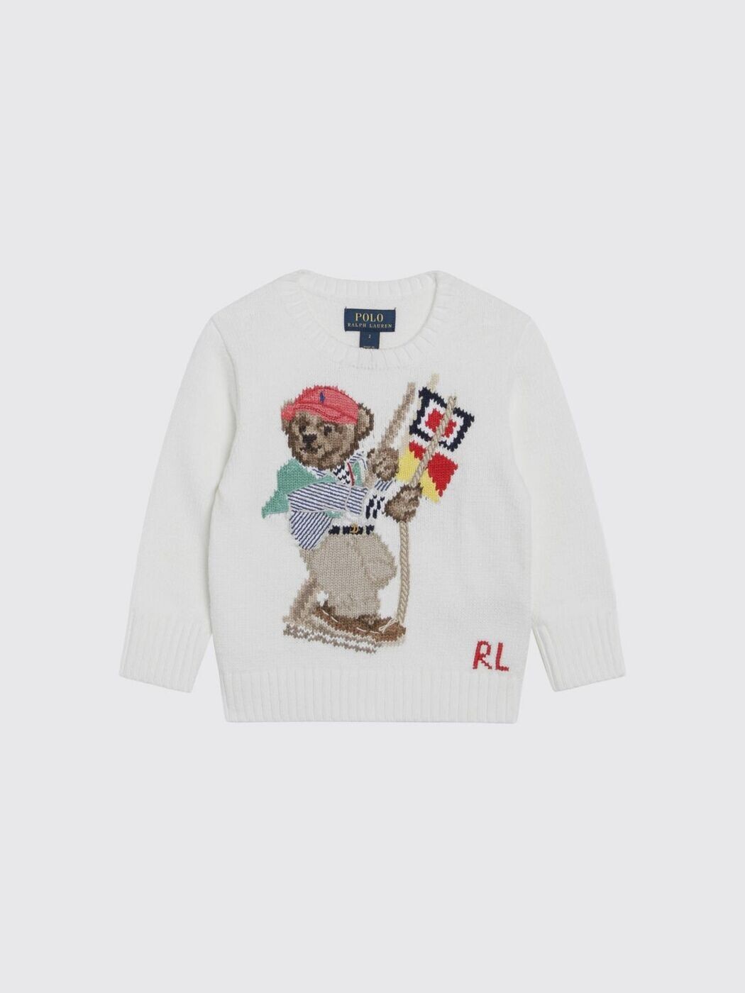 ポロ・ラルフローレン POLO RALPH LAUREN クルーネックジャンパー 編み物御召しもの ボーイズ 白いこと Crew neck jumpers 323A12203 White 関税 貨物輸送無料 2026SS gi