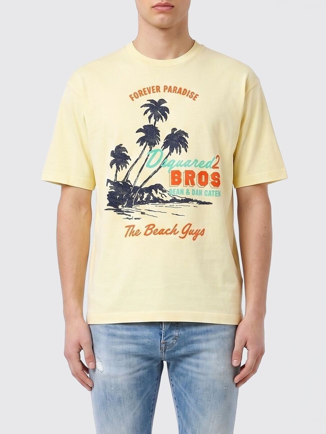 ディースクエアード DSQUARED2 プルオーバー メンズ 黄色 T-shirts S74GD1547D20106 関税 貨物輸送無料 2026SS gi