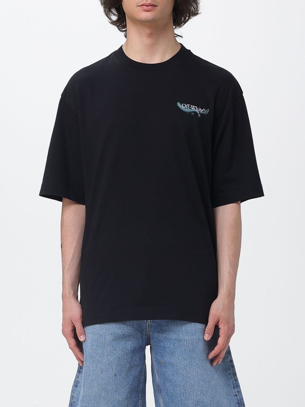 象牙色 OFF WHITE プルオーバー メンズ 黒いこと T-shirts 44MAA120S26J00E 関税 貨物輸送無料 2026SS gi