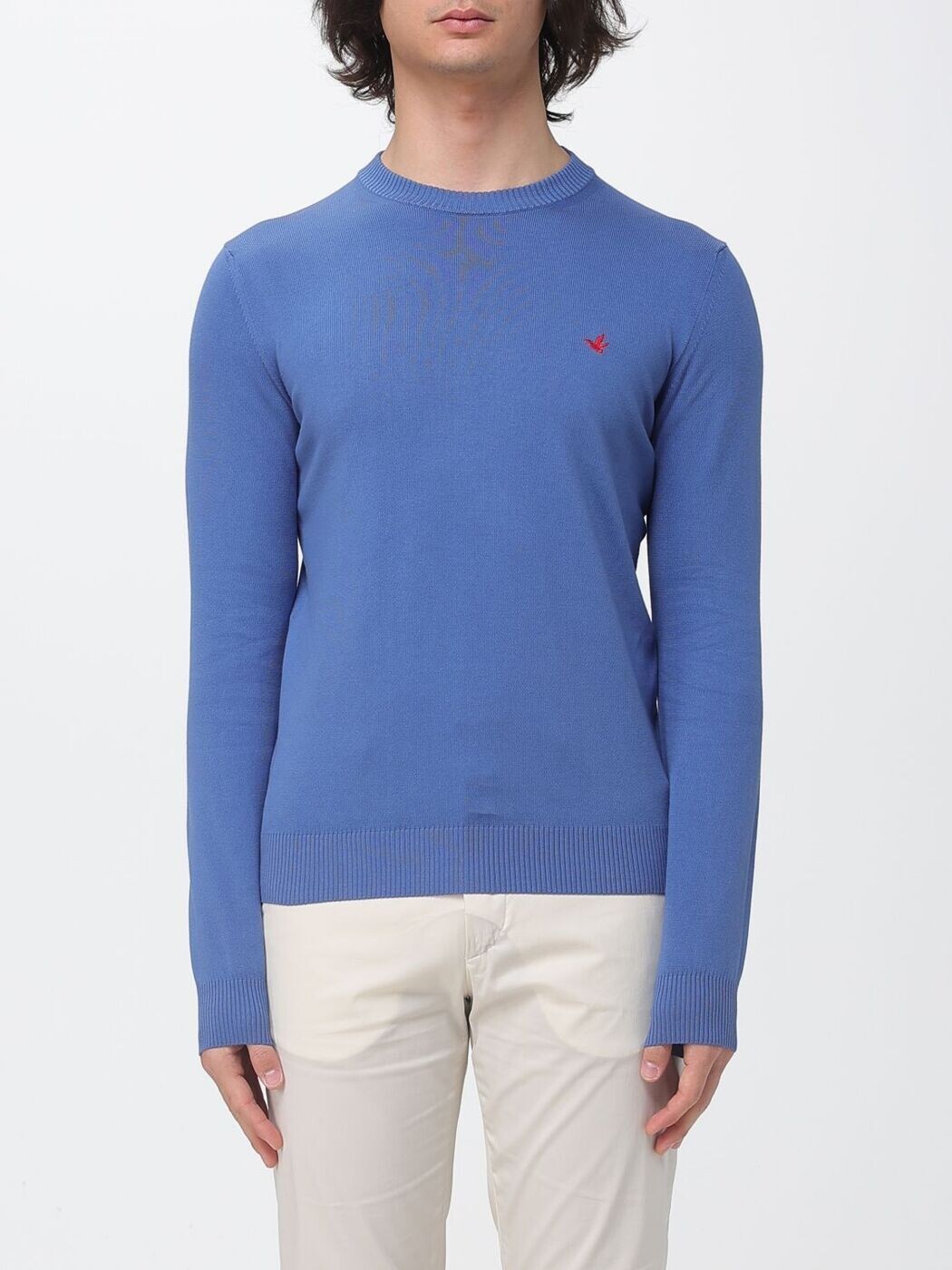 ブルックス活動の領域 BROOKSFIELD プルオーバー 編み物御召しもの メンズ Knitwear 203E.A031 Gnawed Blue 関税 貨物輸送無料 2026SS gi