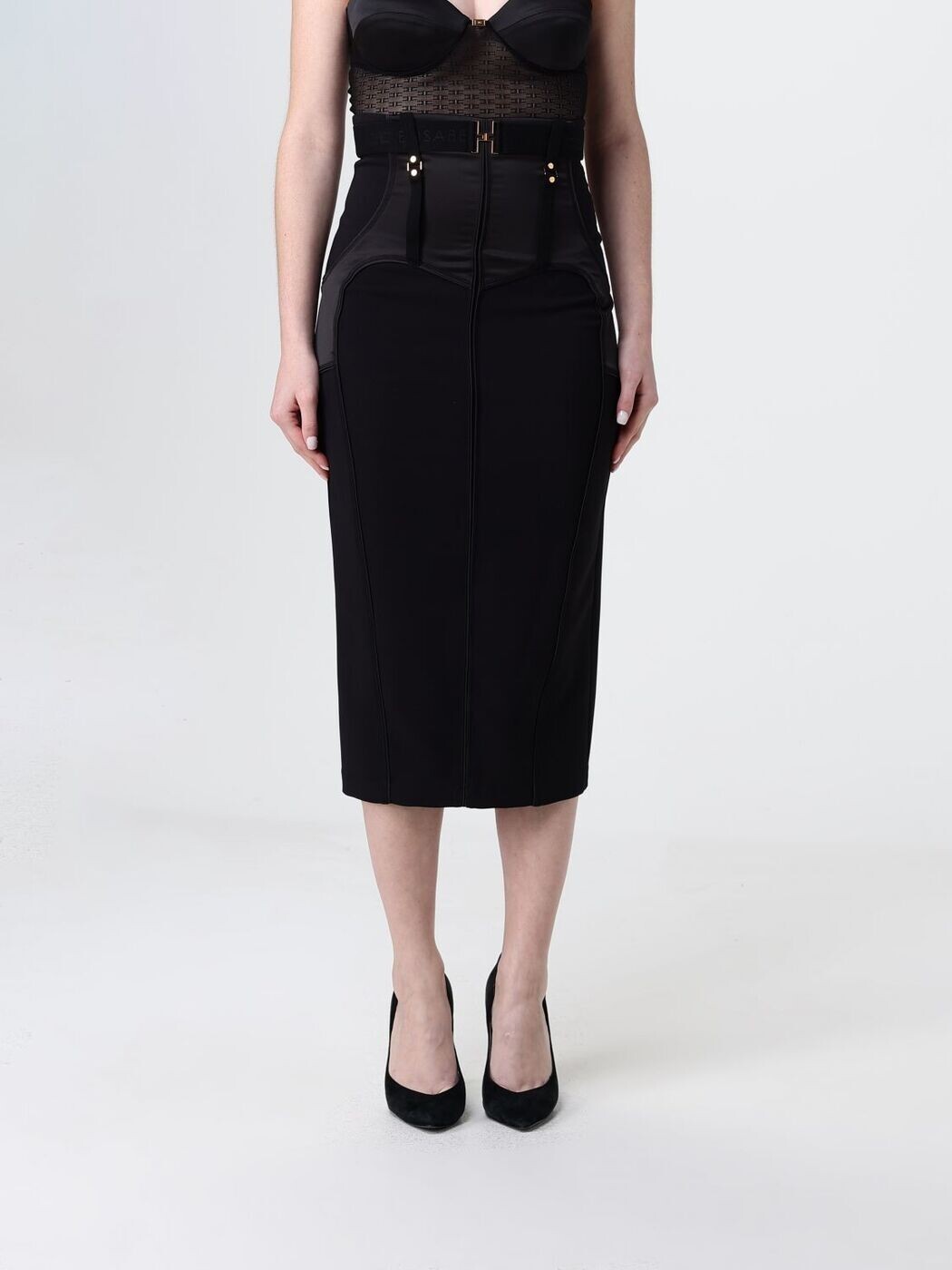 エリザベッタ フランキ ELISABETTA FRANCHI スコート レディース 黒いこと Skirts GO14862E2 関税 貨物輸送無料 2026SS gi ボトムス-スカート-レディースファッション