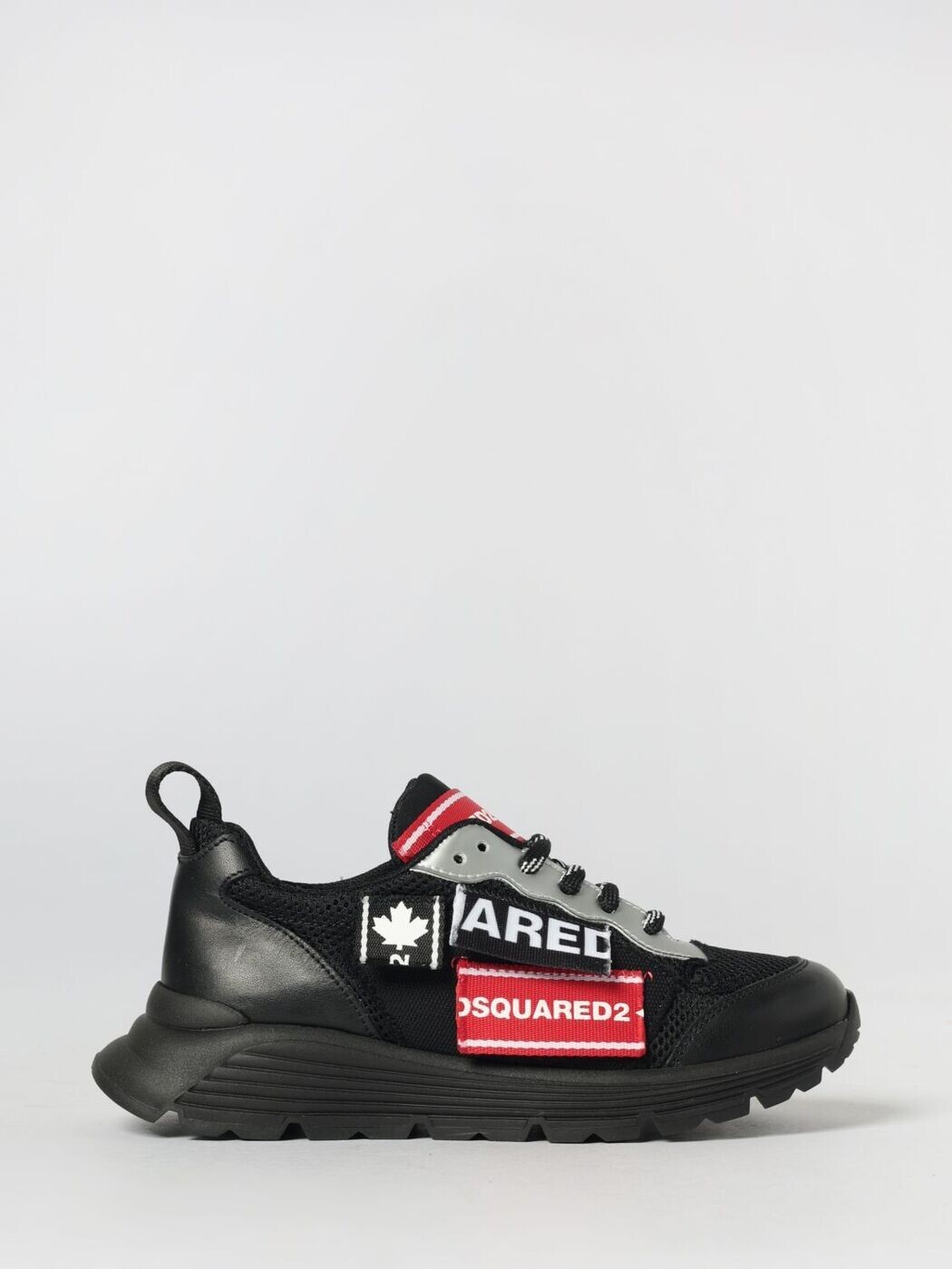 ディースクエアード DSQUARED2 坦々たるスニーカー スニーカー ボーイズ 黒いこと Flat sneakers 82744 関税 貨物輸送無料 2026SS gi