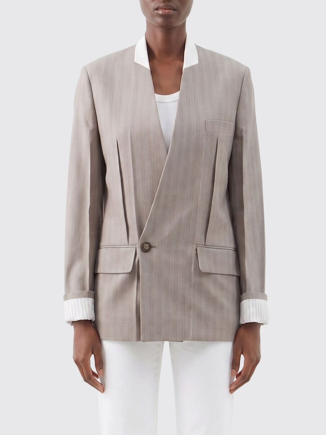 ヴィクトリア・ヴィクトリア・ベッカム VICTORIA VICTORIA BECKHAM 背広上衣 背広 上衣 レディース ベージュ Suit Jackets 1226WJK007214A 関税 貨物輸送無料 2026SS gi