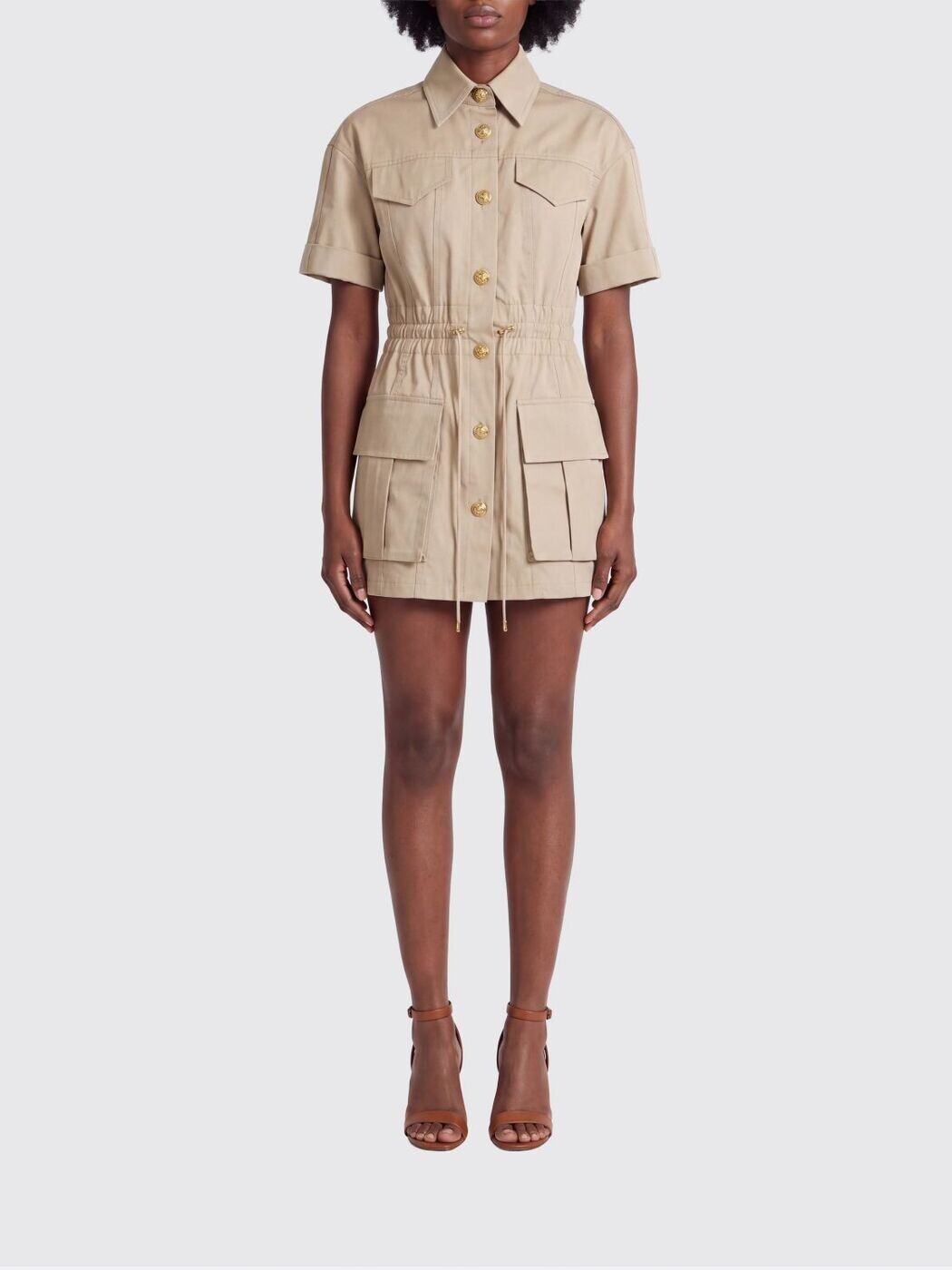 バルマン BALMAIN 衣裳 御召しもの レディース ベージュ Dresses GF0R7480CG65 関税 貨物輸送無料 2026SS gi