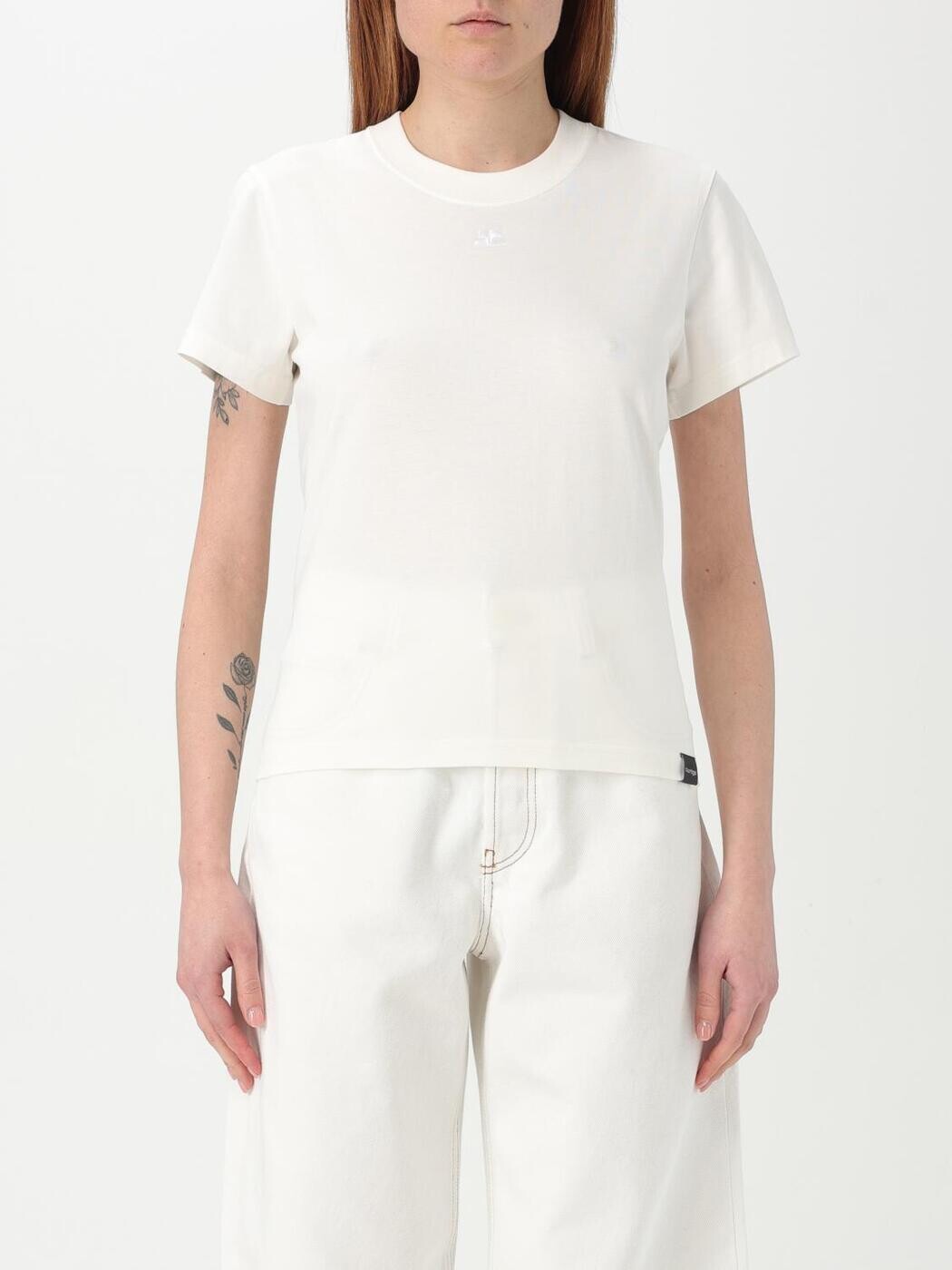 クレージュ COURREGES スポーツシャツ ティーシャツ レディース 白いこと T-shirts and polo shirts VESJTS006JS0107 関税 貨物輸送無料 2025SS gi トップス-レディースファッション