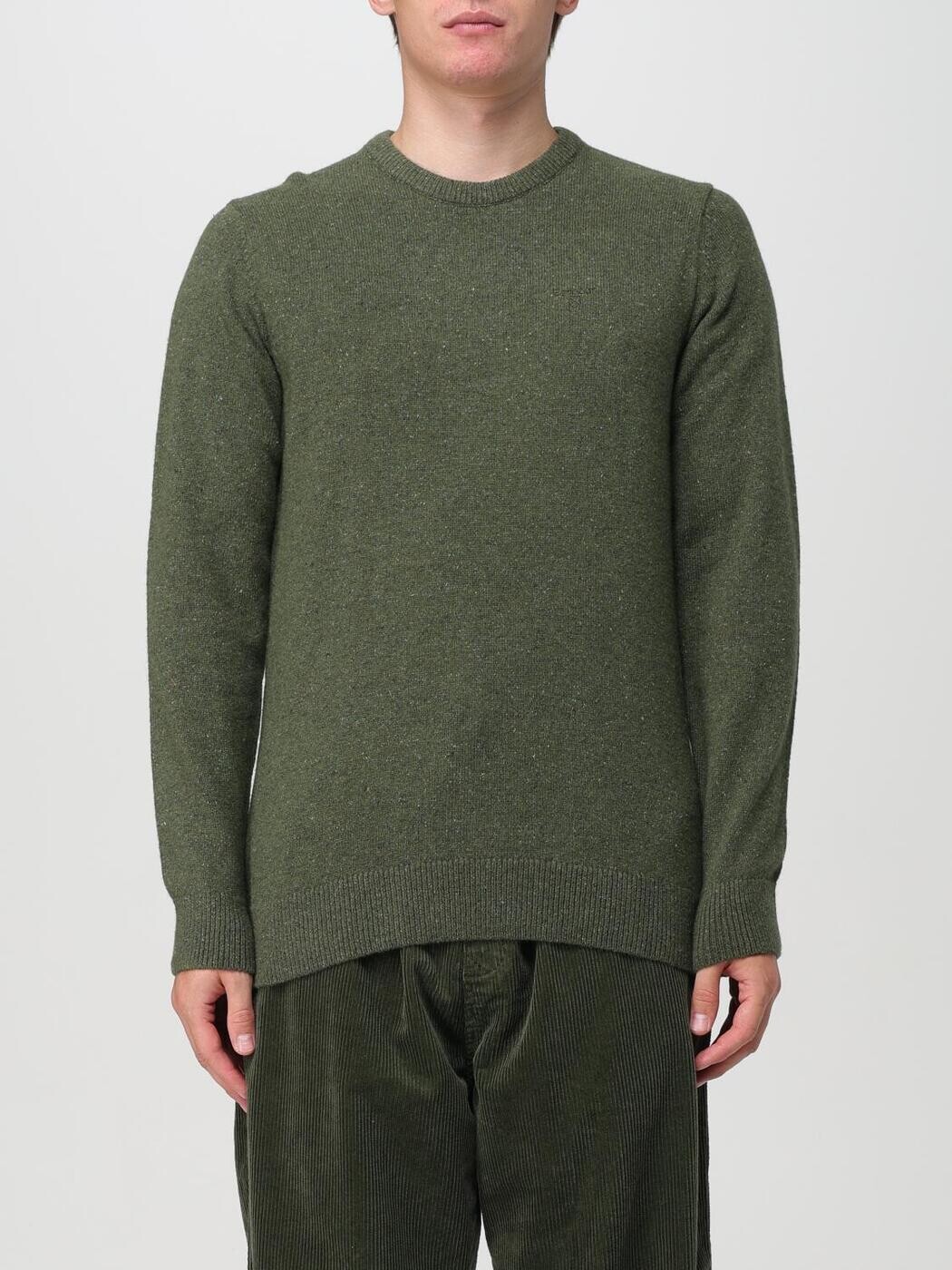 バブアー BARBOUR プルオーバー 編み物御召しもの メンズ 緑であること Knitwear MKN0844 Green 関税 貨物輸送無料 2025AW gi