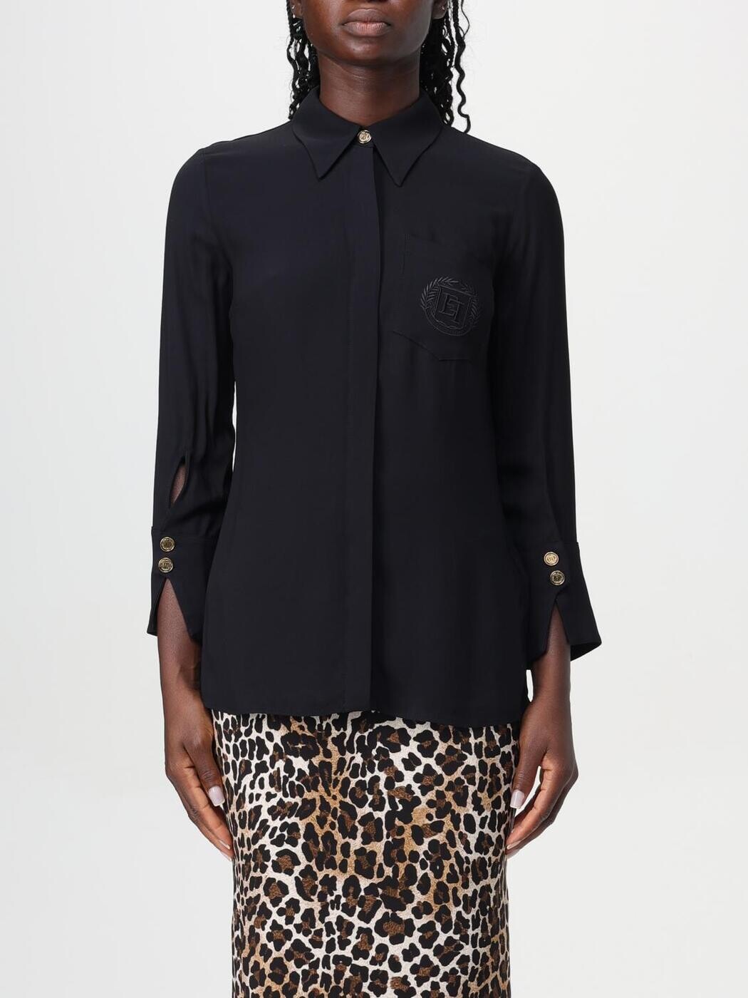 エリザベッタ フランキ ELISABETTA FRANCHI シャツ レディース ブラック Shirts CA091 Black 関税 送料無料 2024AW gi｜BRANDSHOP「il Tesoro」