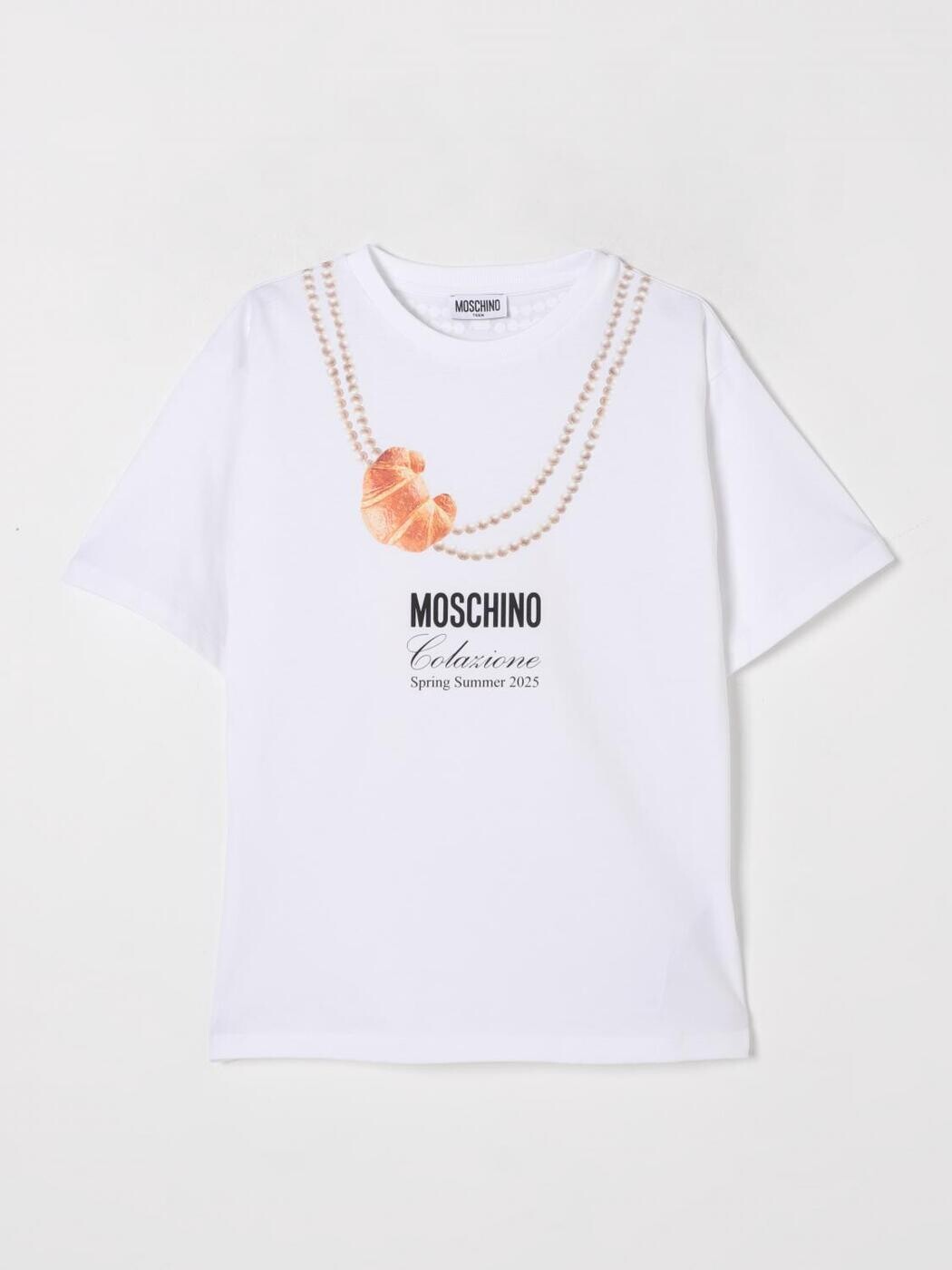 モスキーノ MOSCHINO ロング衣袂ティーシャツ ティーシャツ ガールズ 白いこと Long sleeve t-shirts HIM060LAA02 関税 貨物輸送無料 2025AW gi