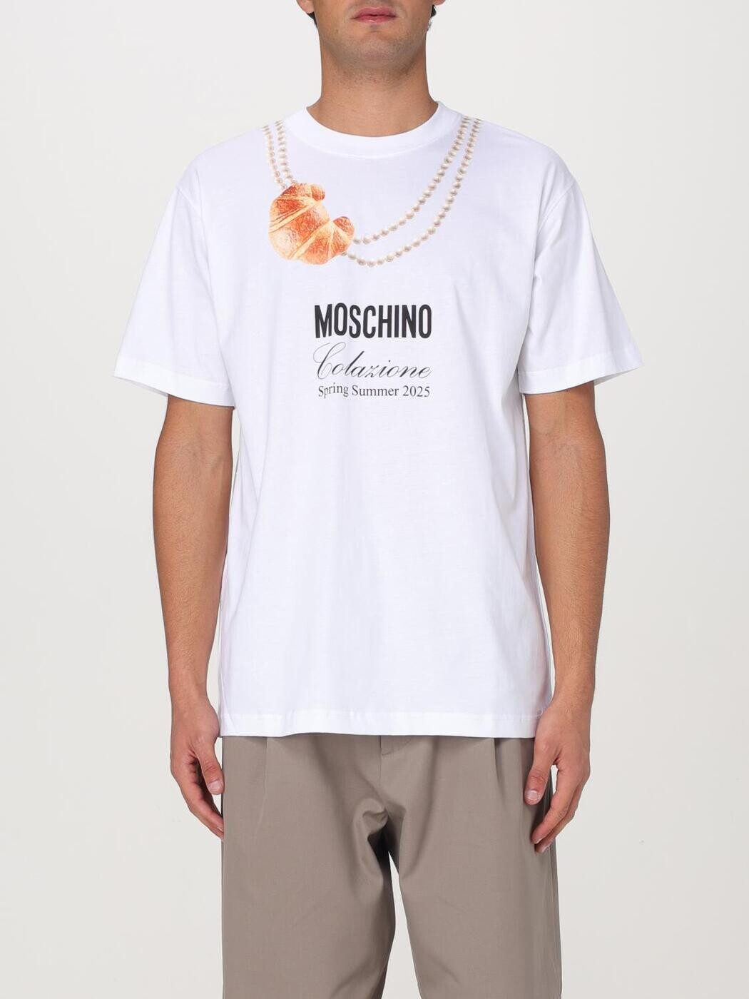 モスキーノ MOSCHINO プルオーバー メンズ 白いこと T-shirts 07070241 関税 貨物輸送無料 2025SS gi