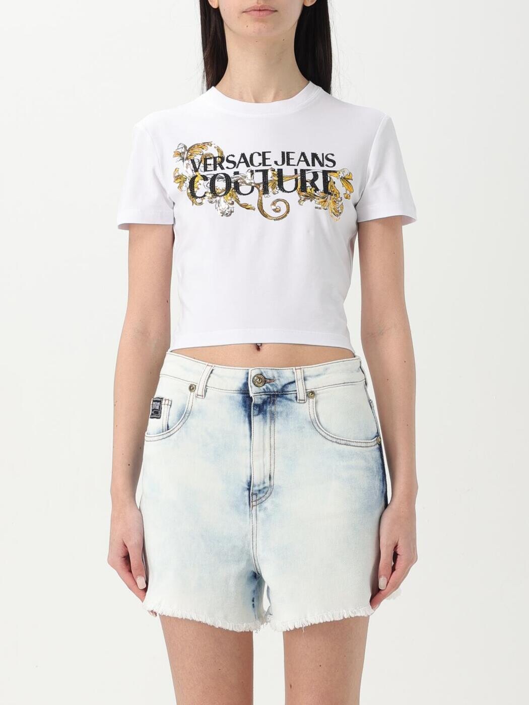 ヴェルサーチェ・ジーンズ・クチュール VERSACE JEANS COUTURE ポロシャツ Tシャツ レディース ホワイト T-shirts and polo shirts 78HAHC05CJ02C White 関税 送料無料 2025AW gi｜BRANDSHOP「il Tesoro」