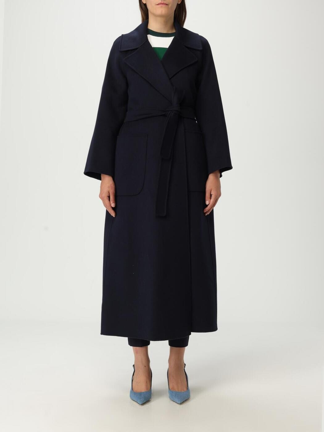 エスマックスマーラ S MAX MARA トレンチコート 厚地の外套 レディース 青色 Coats and trench coats 2529016011600 関税 貨物輸送無料 2025AW gi