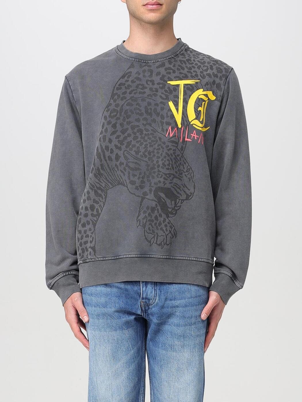 ジャスト カヴァリ JUST CAVALLI トレーナー 調教師 メンズ 黒いこと Sweatshirts 78OAIE14CFW12 関税 貨物輸送無料 2025SS gi
