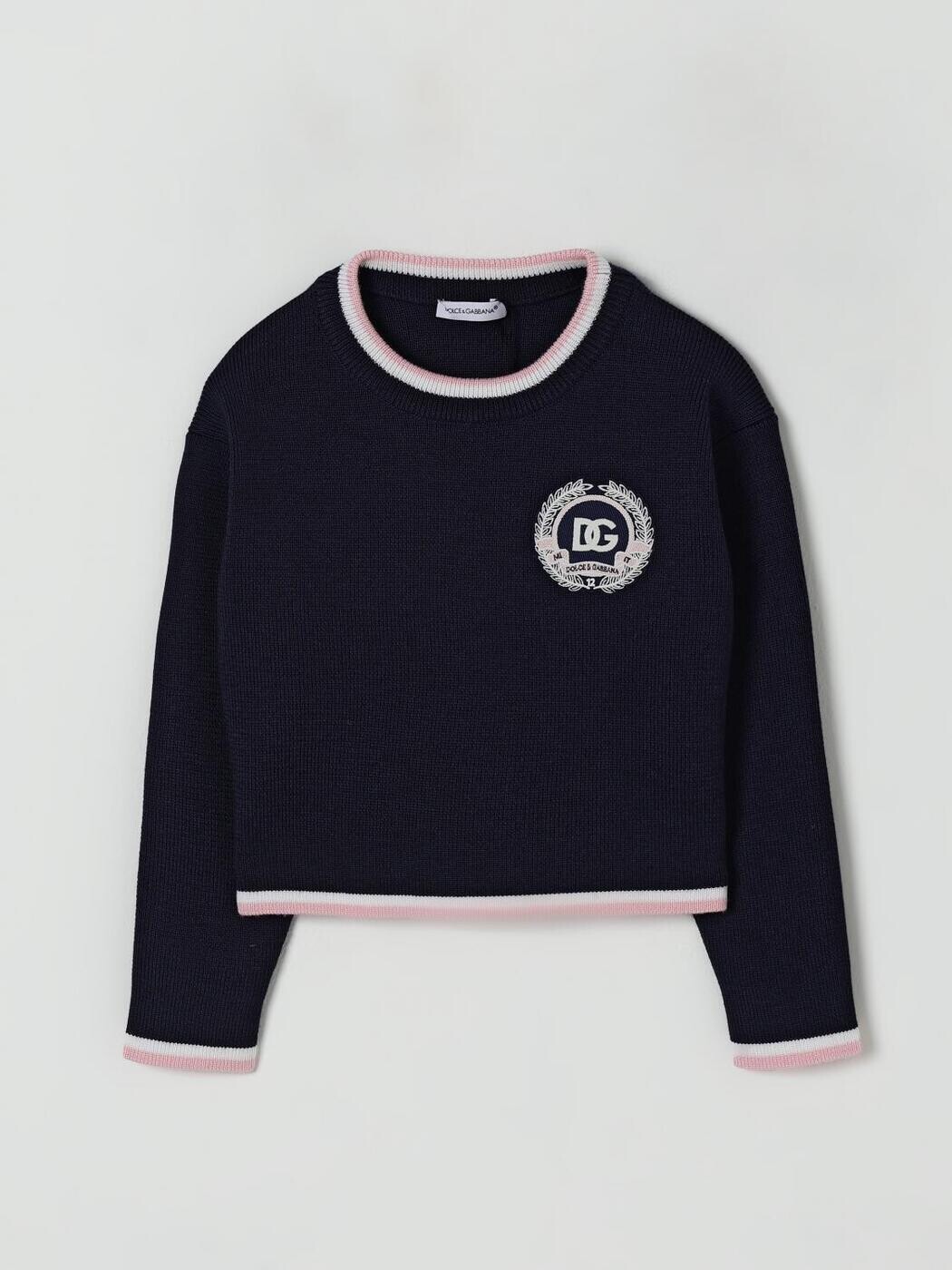 ドルチェ＆ガッバーナ DOLCE\u0026GABBANA クルーネックジャンパー 編み物御召しもの ガールズ 青碧 Crew neck jumpers L5KWK5JDVB7 関税 貨物輸送無料 2025AW gi