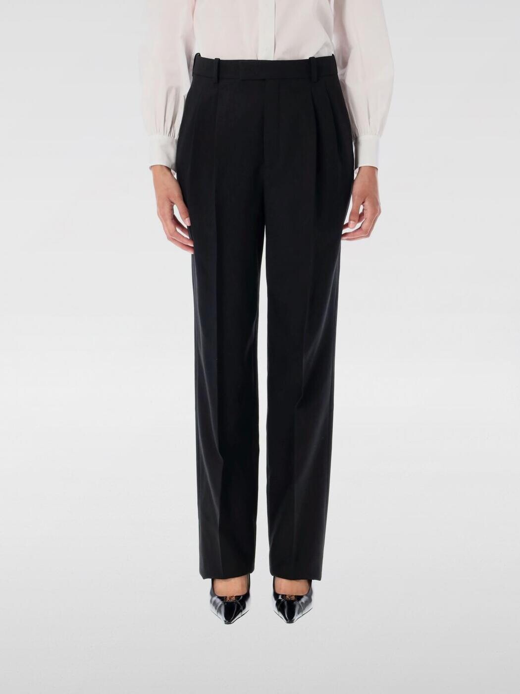 前日 サンローラン SAINT LAURENT PARIS ズボン ズボン下 レディース 黒いこと Trousers 837054Y7B73 関税 貨物輸送無料 2025AW gi