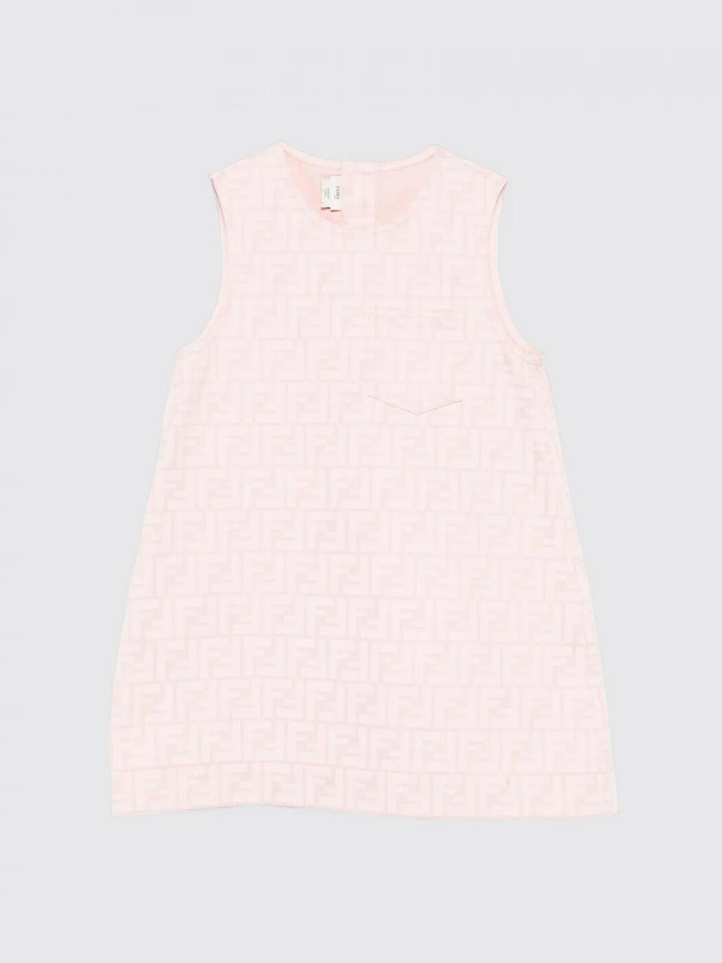 FENDI FENDI ロング御召しもの 御召しもの ガールズ サクラ色 Long dresses JFB807AUKT 関税 貨物輸送無料 2025AW gi