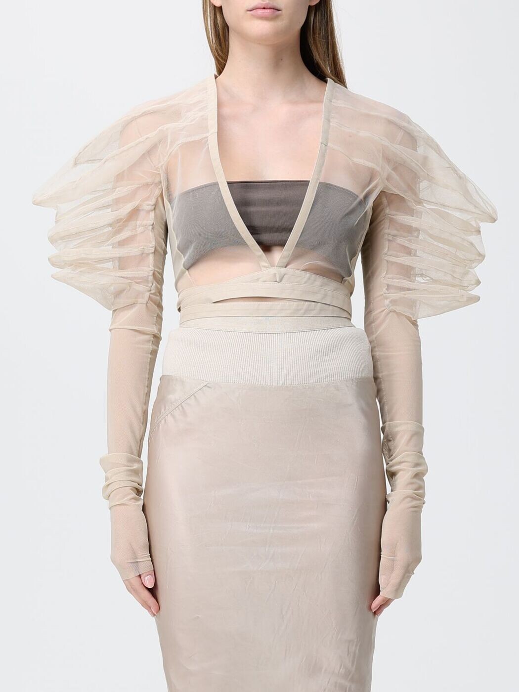 リック オウエンス RICK OWENS Tシャツ トップス レディース ベージュ T-shirts and tops RO01F6782TUTUS1 Beige 関税 送料無料 2026SS gi|BRANDSHOP「il Tesoro」