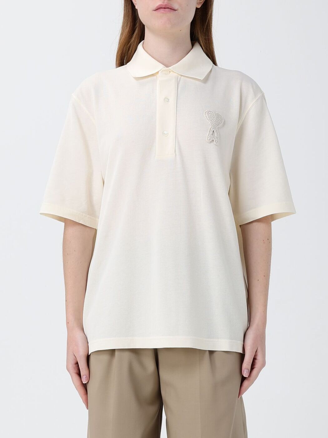 意中の女 パリス AMI PARIS スポーツシャツ レディース ベージュ Polo UPL428JE0221 関税 貨物輸送無料 2026SS gi