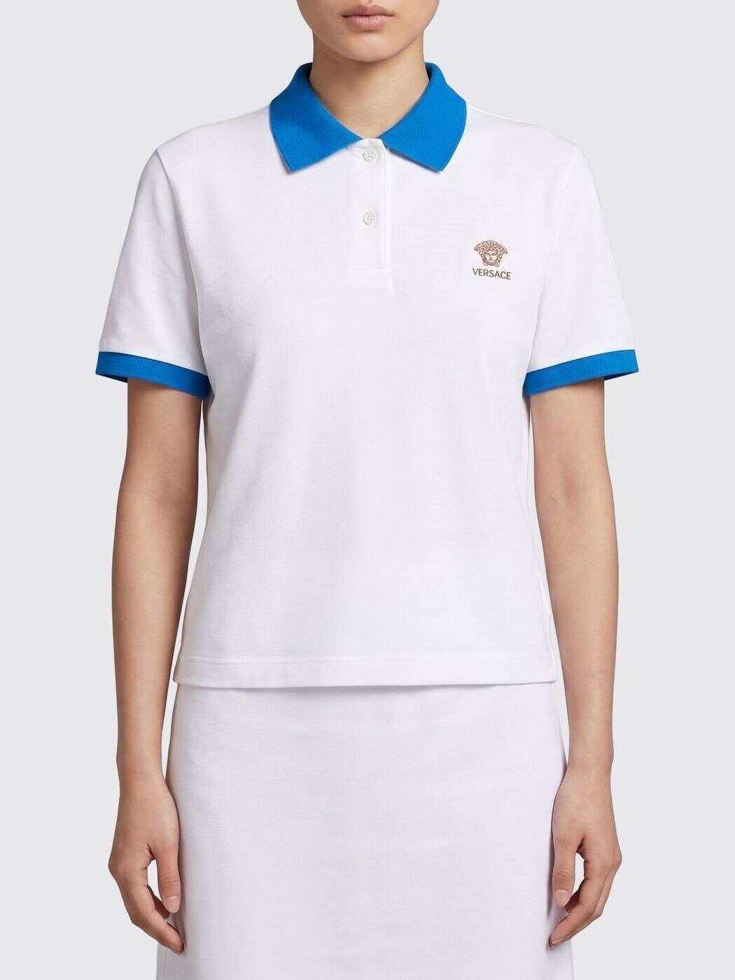 ヴェルサーチ VERSACE スポーツシャツ レディース 青碧 Polo 10242351A17681 関税 貨物輸送無料 2026SS gi