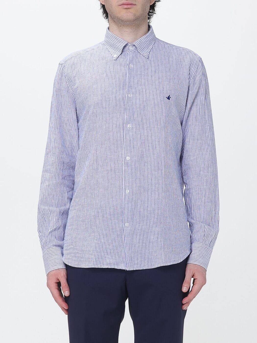 ブルックスフィールド BROOKSFIELD シャツ メンズ ネイビー Shirts 202C.S141 関税 送料無料 2026SS gi