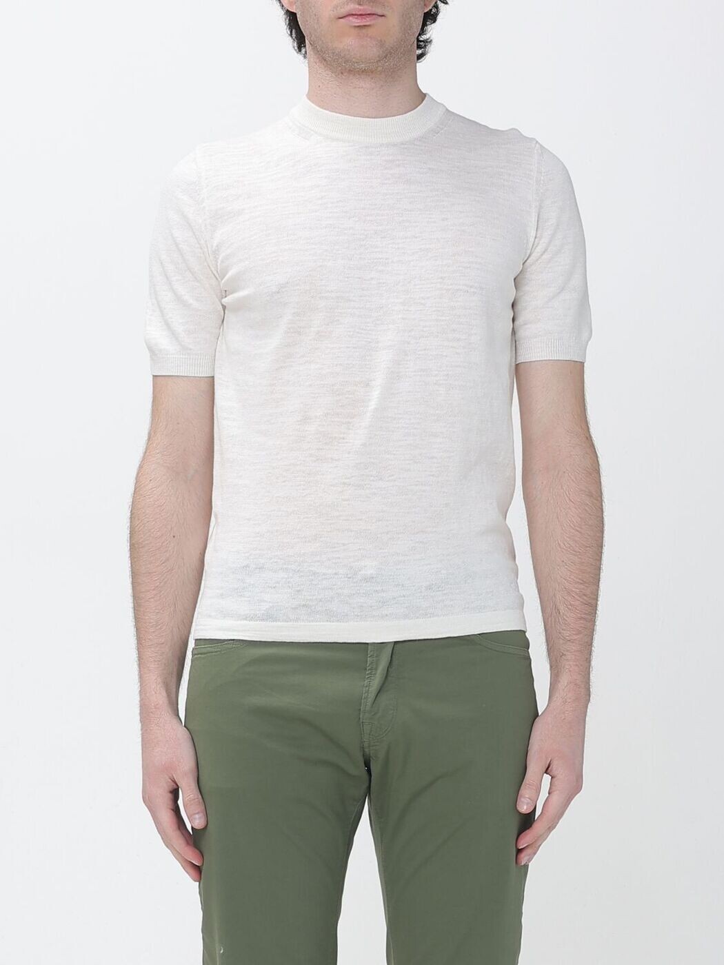 ブルックス活動の領域 BROOKSFIELD プルオーバー 編み物御召しもの メンズ 白いこと Knitwear 203C.D018 White 関税 貨物輸送無料 2026SS gi