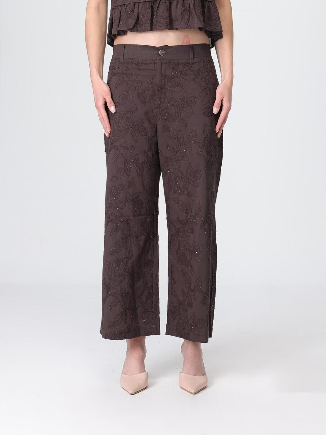リュー ジョー LIU JO ズボン ズボン下 レディース 赤銅色 Trousers WA6506T472A 関税 貨物輸送無料 2026SS gi