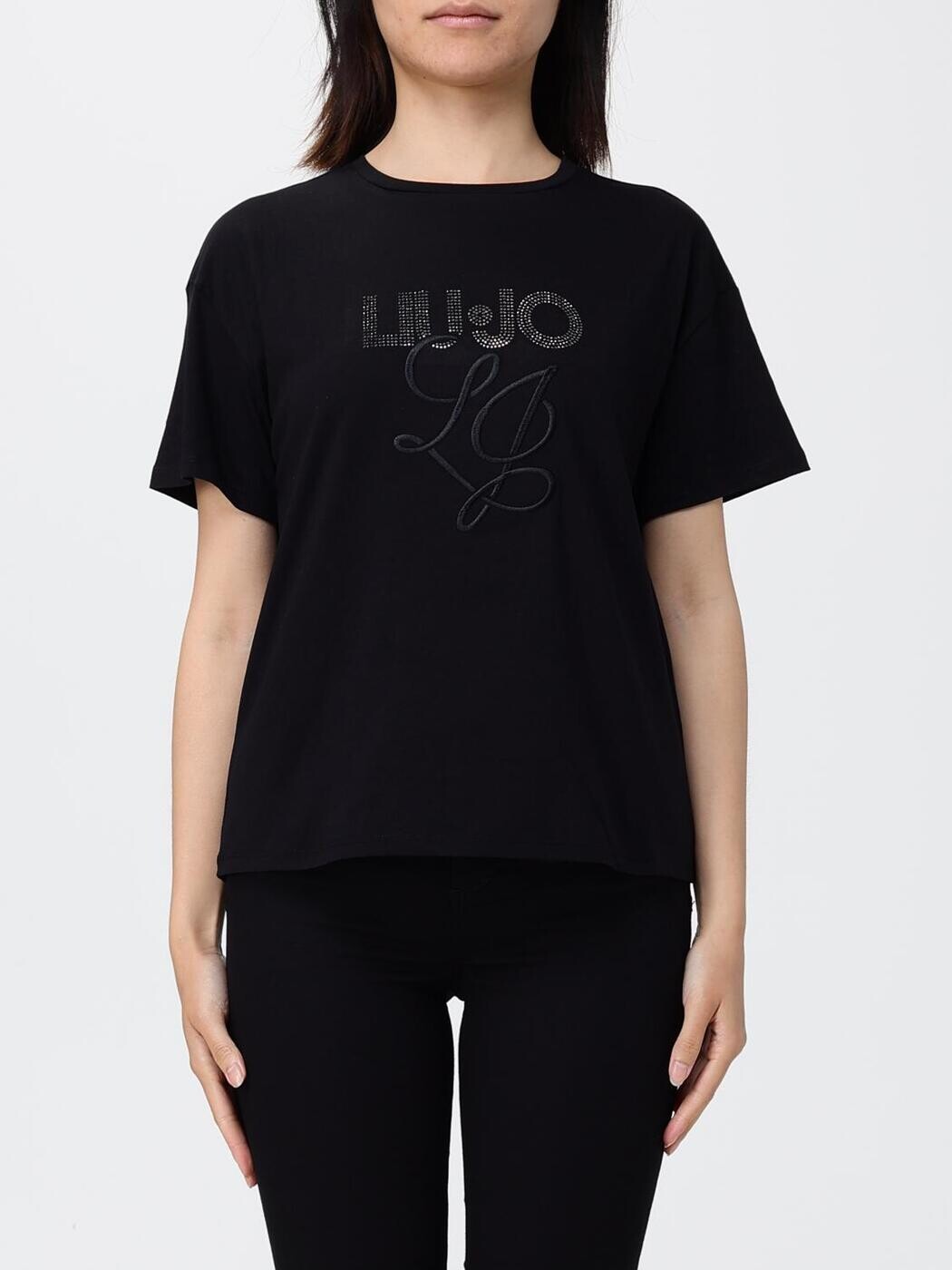 リュー ジョー LIU JO スポーツシャツ プルオーバー レディース 黒いこと T-shirts and polo shirts WA6238JS923 関税 貨物輸送無料 2026SS gi