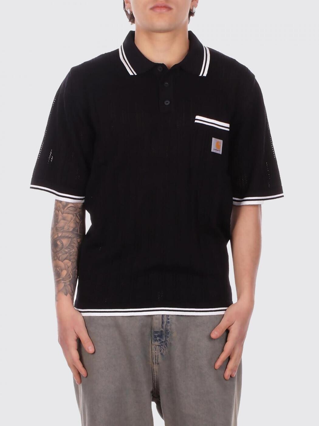 鉄道車両ハート形 ダブリューアイピー CARHARTT WIP スポーツシャツ メンズ 黒いこと Polo shirts I036168 関税 貨物輸送無料 2026SS gi