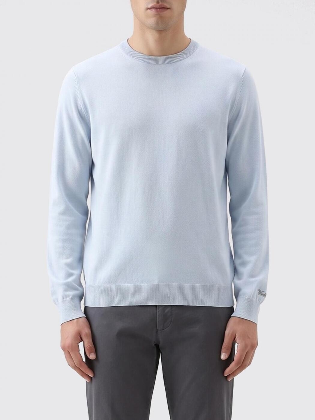 毛糸分限者 WOOLRICH プルオーバー 編み物御召しもの メンズ Knitwear CFWOKN0331MRUF0787 Gnawed Blue 関税 貨物輸送無料 2026SS gi