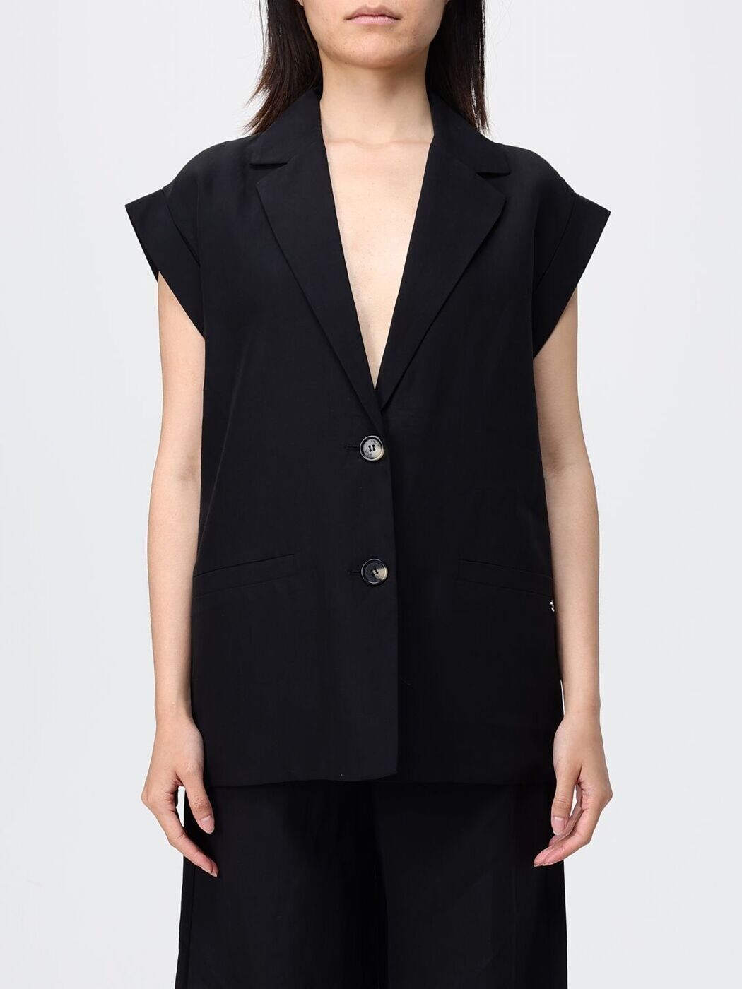 リュー ジョー LIU JO トレンチコート 厚地の外套 レディース 黒いこと Coats and trench coats WA6369T4818 関税 貨物輸送無料 2026SS gi
