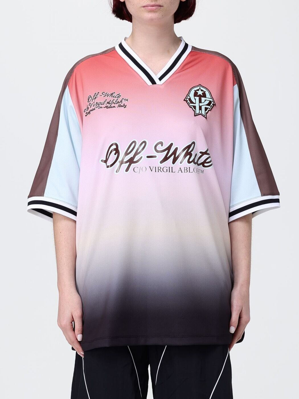 象牙色 OFF WHITE スポーツシャツ プルオーバー レディース サクラ色 T-shirts and polo shirts 2AA13JS26JER001 関税 貨物輸送無料 2026SS gi
