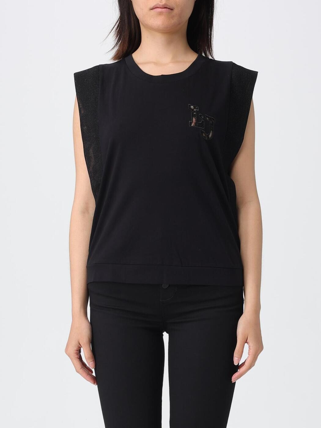 リュー ジョー LIU JO スポーツシャツ プルオーバー レディース 黒いこと T-shirts and polo shirts TA6252JS923 関税 貨物輸送無料 2026SS gi