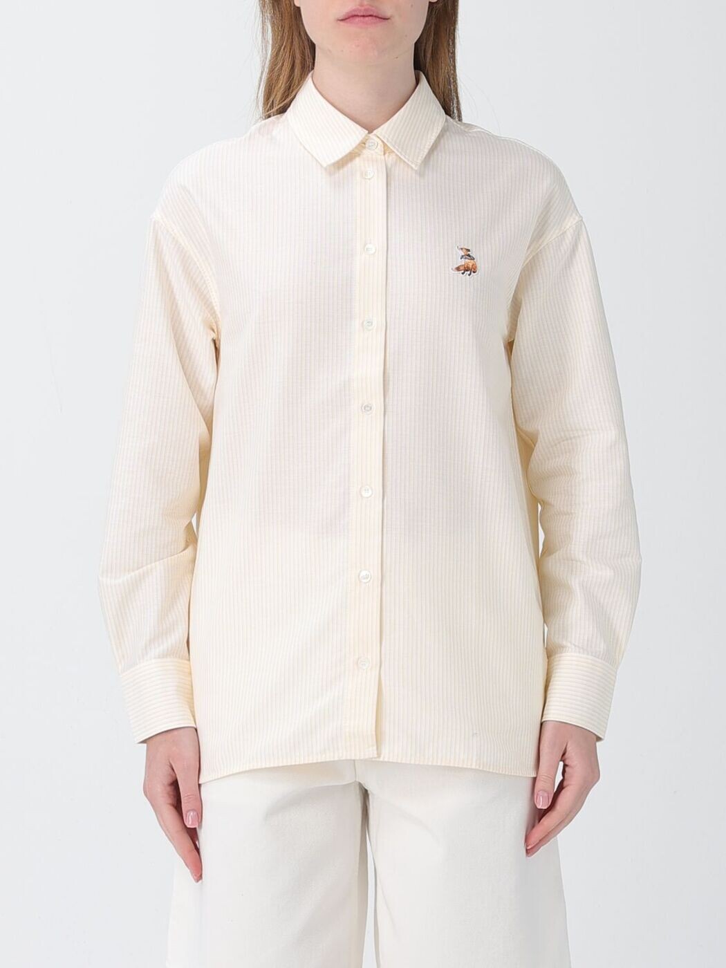 棲み家 狐狸 MAISON KITSUNE プルオーバー レディース 黄色 Shirts QW00415幼児用便器5098 関税 貨物輸送無料 2026SS gi