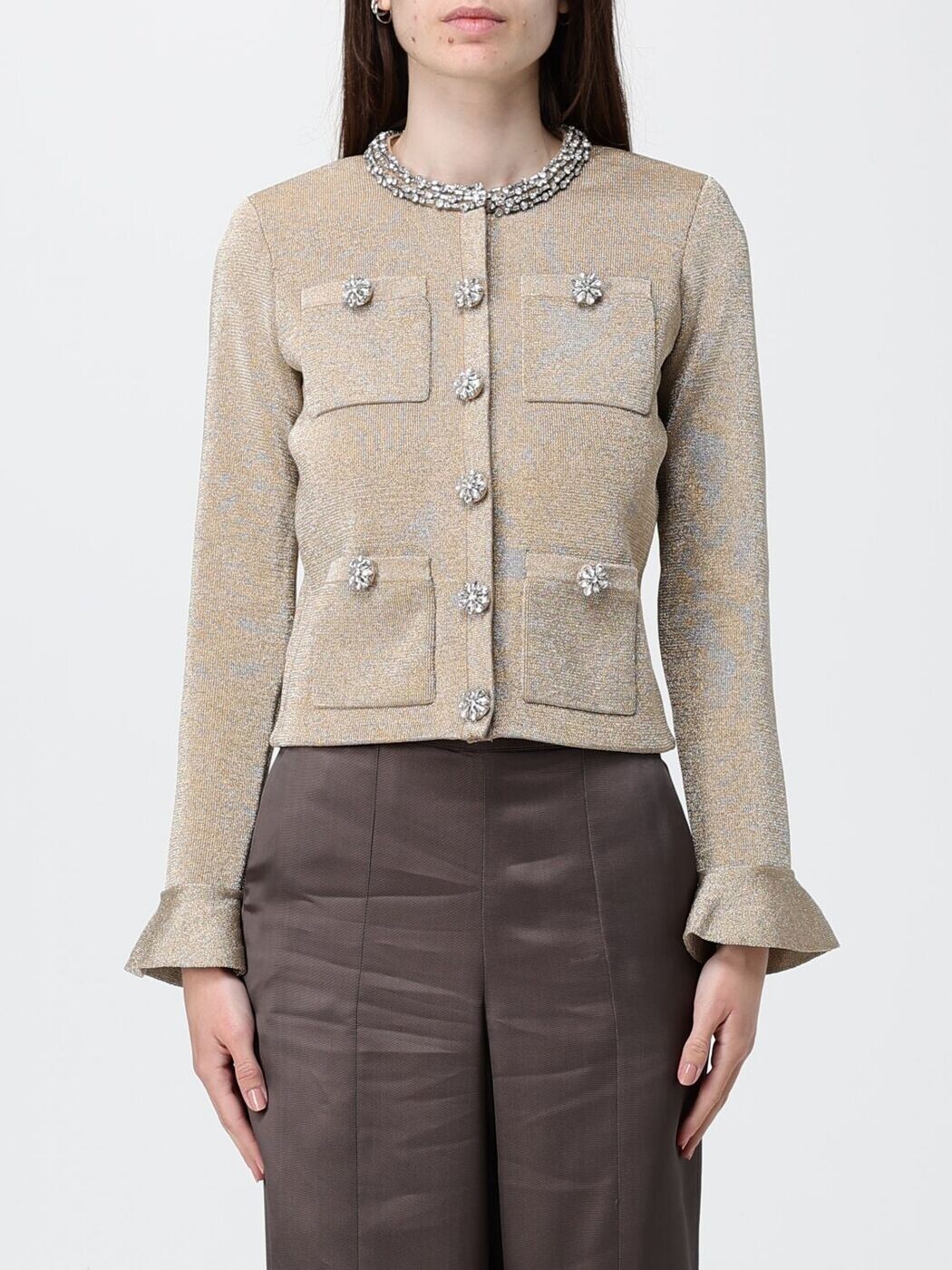 セルフ すがた絵 SELF PORTRAIT スウェーター 編み物お召しもの レディース ゴールド Knitwear RS26206CGD 関税 貨物輸送無料 2026SS gi