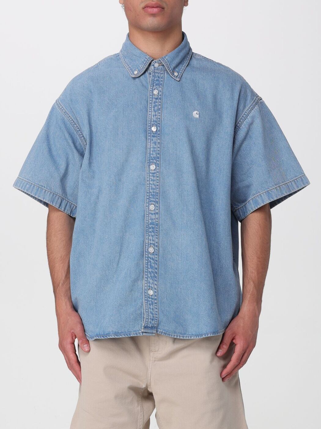 鉄道車両ハート型 ダブリューアイピー CARHARTT WIP プルオーバー メンズ Shirts I034575 Gnawed Blue 関税 貨物輸送無料 2026SS gi