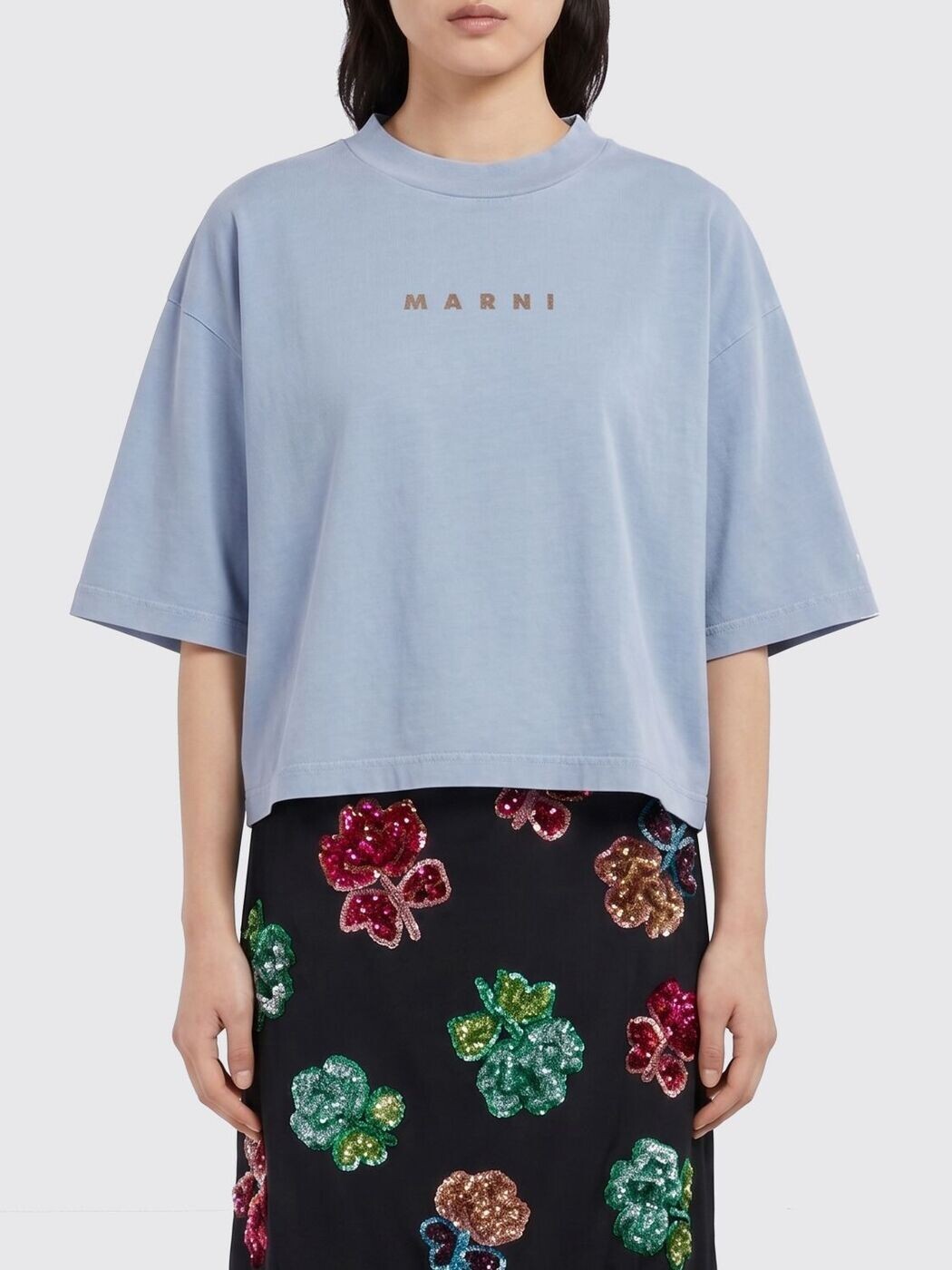 マルニ MARNI スポーツシャツ ティーシャツ レディース 青碧 T-shirts and polo shirts THJE0333GPUSCZ20 関税 貨物輸送無料 2026SS gi